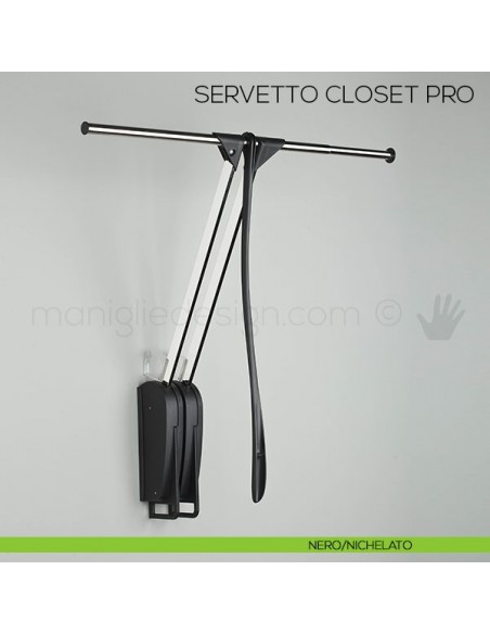 Servetto Otto Closet Pro per cabina armadio nero-nichelato