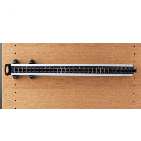 Portacravatte estraibile Servetto per armadio 32 ganci nero-alluminio