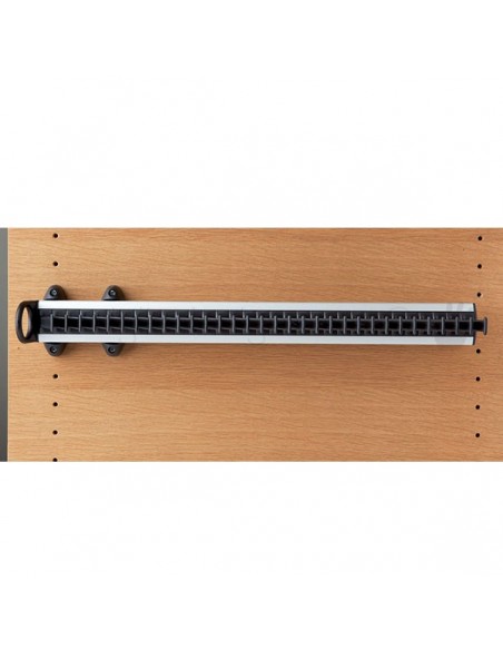 Portacravatte estraibile Servetto per armadio 32 ganci nero-alluminio