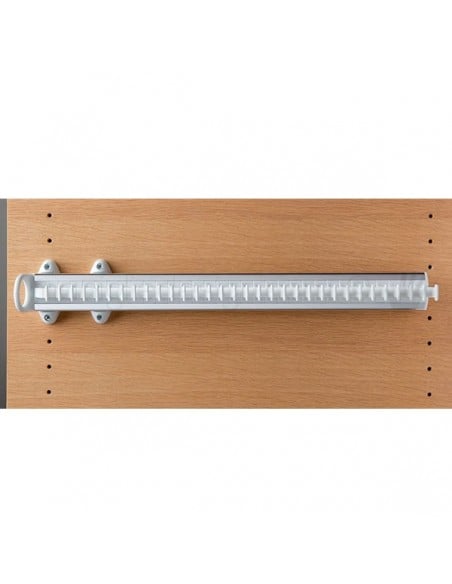 Portacravatte estraibile Servetto per armadio 32 ganci bianco-alluminio lucido