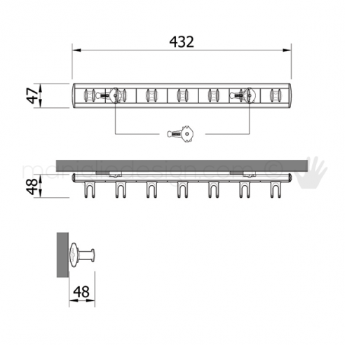 Portacinture fisso Servetto per armadio disegno