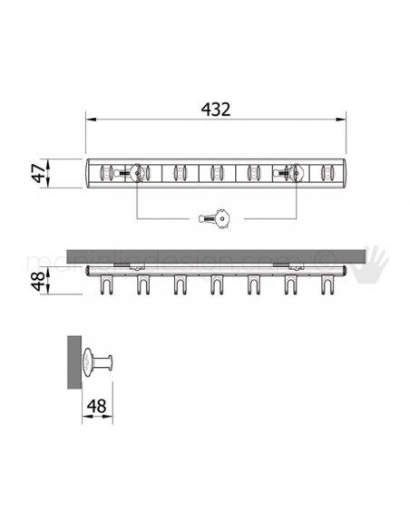 Portacinture fisso Servetto per armadio disegno