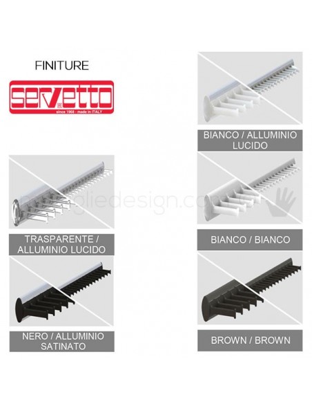 Portacravatte fisso polifunzionale Servetto per armadio finiture