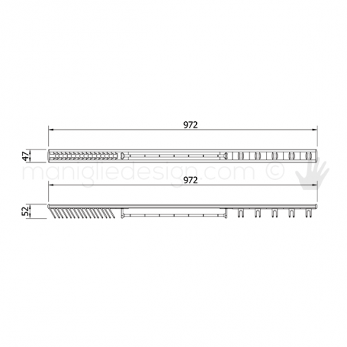 Portacravatte fisso polifunzionale Servetto per armadio disegno