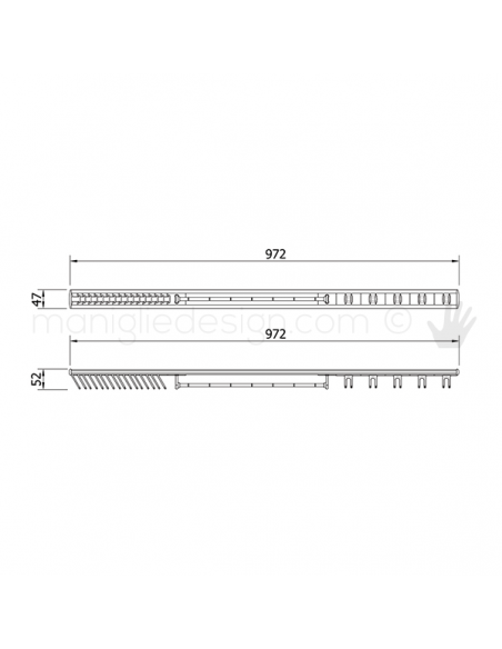 Portacravatte fisso polifunzionale Servetto per armadio disegno
