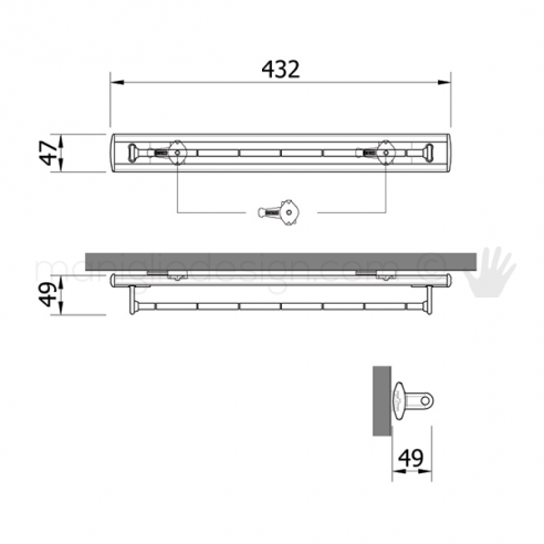 Portafoulard fisso Servetto per armadio disegno
