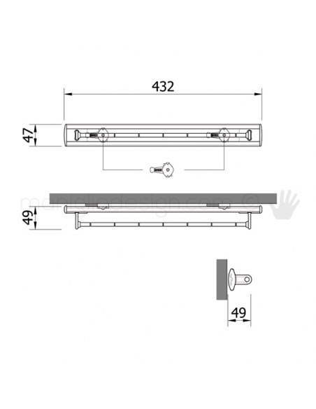 Portafoulard fisso Servetto per armadio disegno