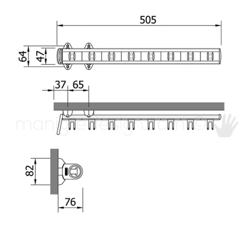 Portacinture estraibile Servetto per armadio disegno