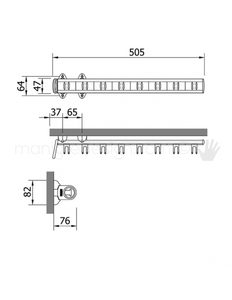 Portacinture estraibile Servetto per armadio disegno