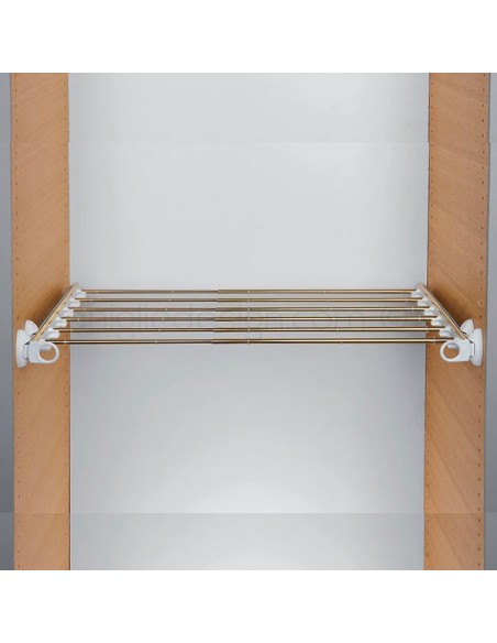 Portapantaloni estensibile estraiblle Servetto Twin per armadio bianco ottonato