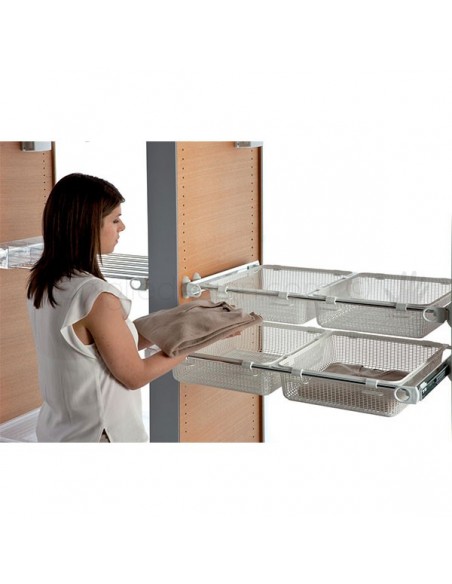 Doppio cassetto estensibile estraiblle Servetto Twin per armadio