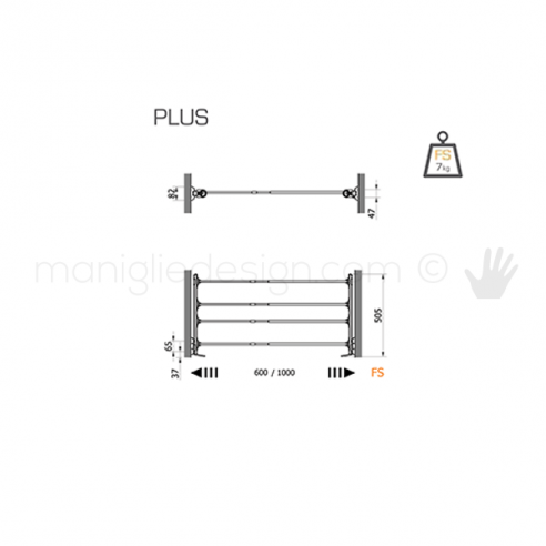 Plus estensibile estraiblle Servetto Twin per armadio disegno