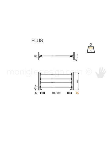 Plus estensibile estraiblle Servetto Twin per armadio disegno