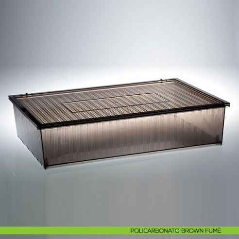 Cassetto con coperchio Servetto Roomy policarbonato brown fumè