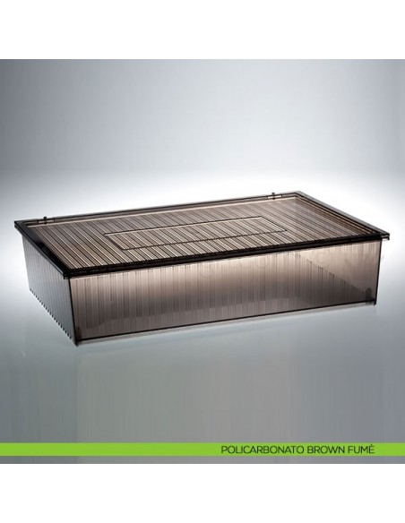 Cassetto con coperchio Servetto Roomy policarbonato brown fumè