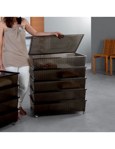 Cassetto con coperchio e ruote Servetto Roomy