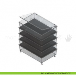 Set 5 Cassetti sovrapposti con coperchio e ruote Servetto Roomy 2