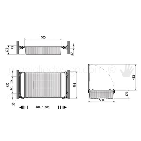 Cassetto con coperchio e telaio con 2 tubi Servetto Roomy per armadio disegno