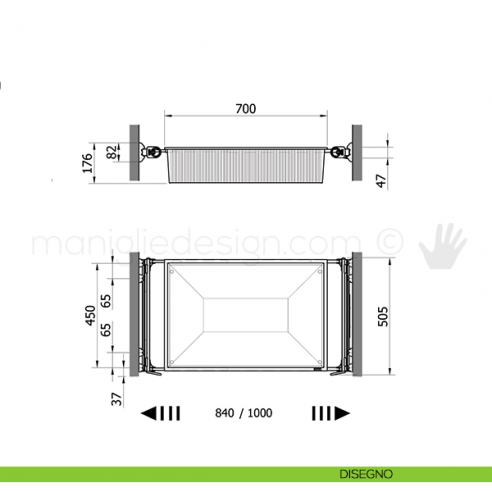 Cassetto con telaio 2 tubi Servetto Roomy per armadio disegno