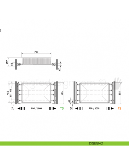 Cassetto senza coperchio con telaio Plus Servetto Roomy per armadio disegno