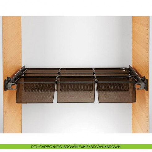 Portascarpe estensibile estraibile Servetto Plus per armadio policarbonato brown fumè brown brown