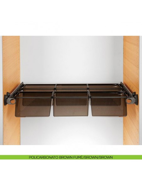 Portascarpe estensibile estraibile Servetto Plus per armadio policarbonato brown fumè brown brown