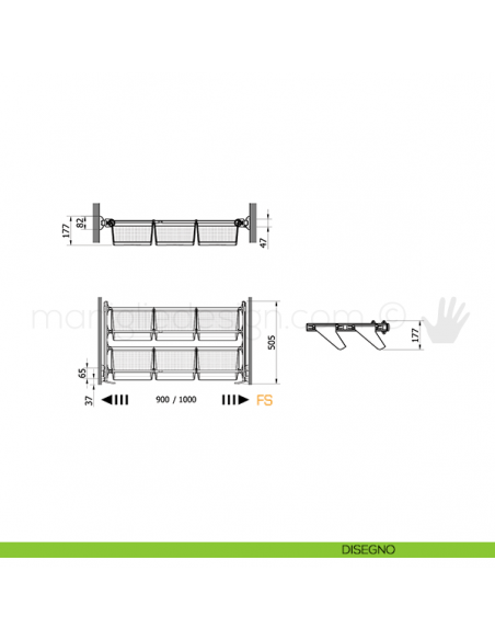 Portascarpe estensibile estraibile Servetto Plus per armadio disegno