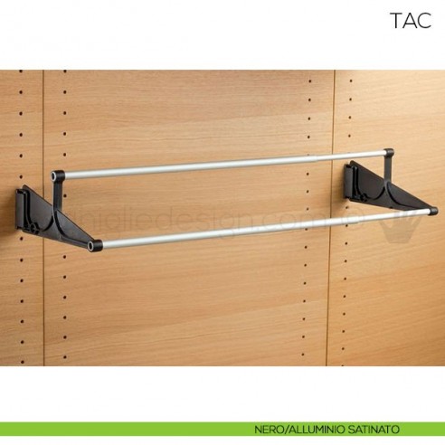 Portascarpe estensibile Servetto Tac per armadio e cabina armadio nero alluminio satinato