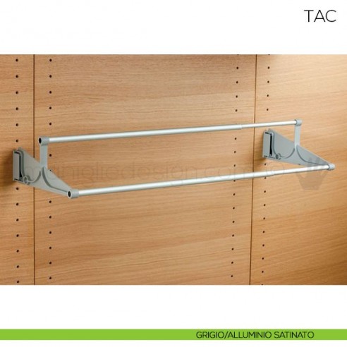 Portascarpe estensibile Servetto Tac per armadio e cabina armadio grigio alluminio satinato