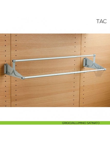 Portascarpe estensibile Servetto Tac per armadio e cabina armadio grigio alluminio satinato