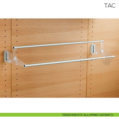 Portascarpe estensibile Servetto Tac per armadio e cabina armadio trasparente alluminio satinato