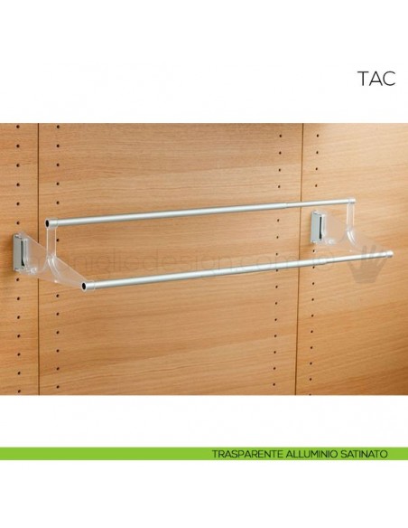 Portascarpe estensibile Servetto Tac per armadio e cabina armadio trasparente alluminio satinato