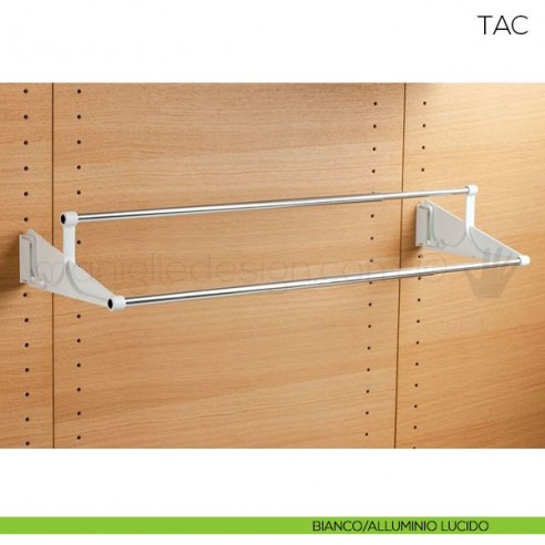 Portascarpe estensibile Servetto Tac per armadio e cabina armadio bianco alluminio lucido