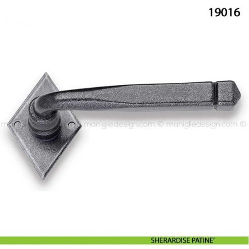 Maniglia  in ferro per porta Metal Style 19016 sherardise patinè