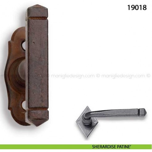 Maniglia in ferro per finestra martellina Metal Style 19018 sherardise patinè
