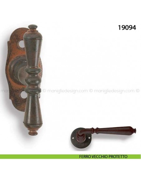 Maniglia in ferro per finestra martellina Metal Style 19094 ferro vecchio protetto