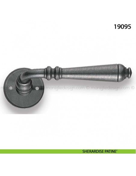 Maniglia in ferro per porta Metal Style 19095 sherardise patinè