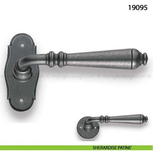 Maniglia In Ottone Modello Sei Con Rosette - Finitura Bronzo Graffiato | Per Mobili E Porte - Foto 6