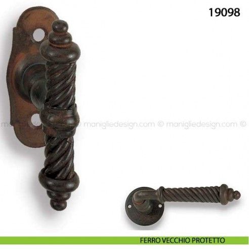 Maniglia in ferro per finestra martellina Metal Style 19098 ferro vecchio protetto