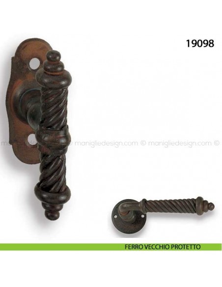 Maniglia in ferro per finestra martellina Metal Style 19098 ferro vecchio protetto