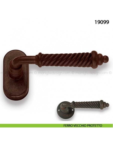 Maniglia in ferro per finestra martellina dk Metal Style 19099 ferro vecchio protetto