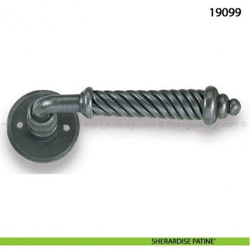 Maniglia in ferro per porta Metal Style 19099 sherardise patinè