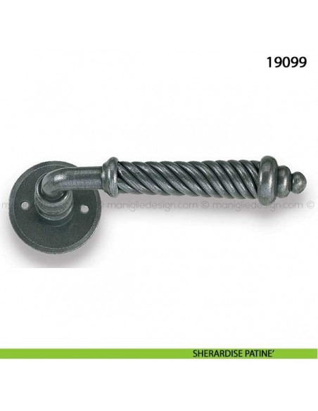 Maniglia in ferro per porta Metal Style 19099 sherardise patinè