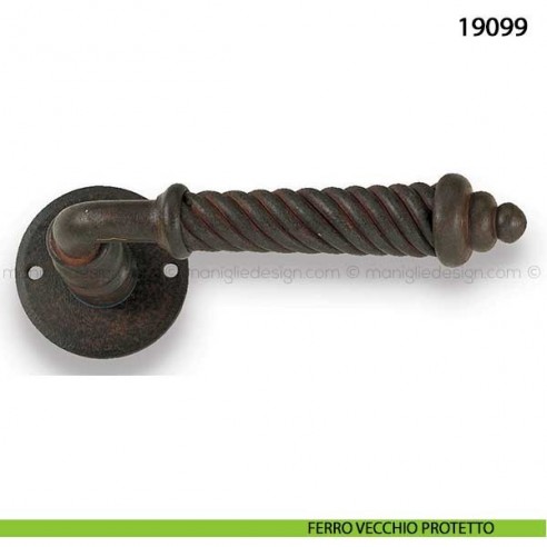 Maniglia in ferro per porta Metal Style 19099 ferro vecchio protetto