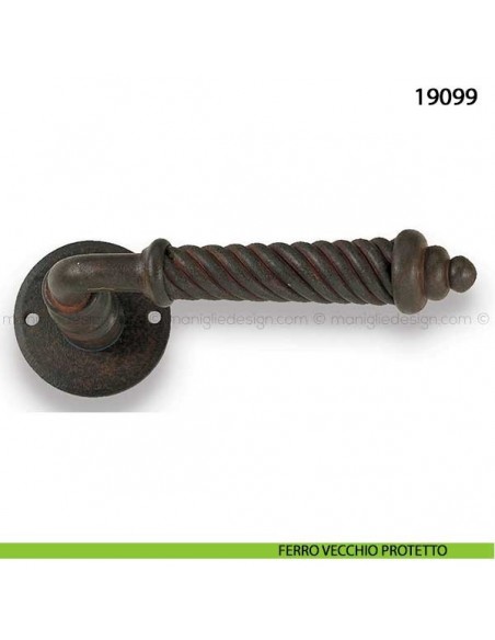 Maniglia in ferro per porta Metal Style 19099 ferro vecchio protetto