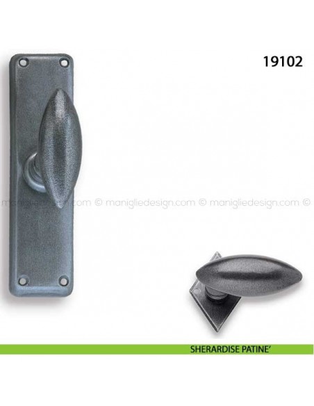 Maniglia in ferro per finestra cremonese Metal Style 19102 sherardise patinè