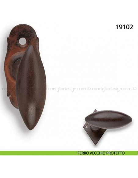 Maniglia in ferro per finestra martellina Metal Style 19102 ferro vecchio protetto