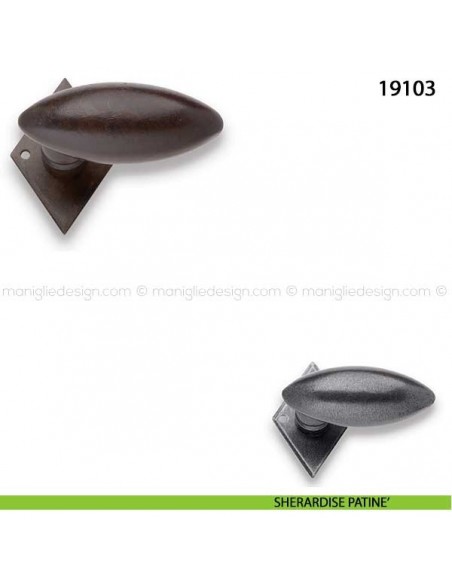 Maniglia in ferro per porta Metal Style 19189 sherardise patinè