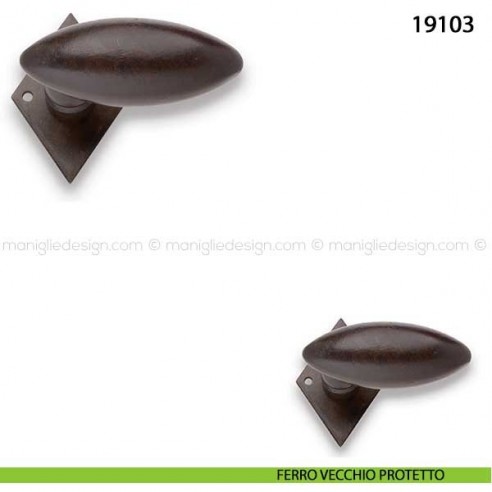Maniglia in ferro per porta Metal Style 19189 ferro vecchio protetto