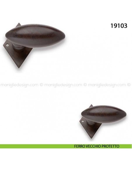 Maniglia in ferro per porta Metal Style 19189 ferro vecchio protetto